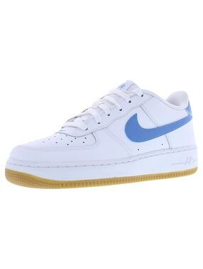 Nike Air Force 1 Big Kids' Shoes White/Gum Light Brown/Blue Beyond)